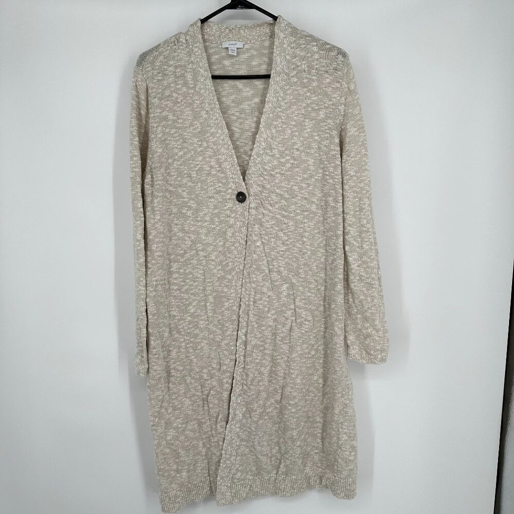Pure Jill Cream Sweater Cardigan Long Sleeve Size Large petite